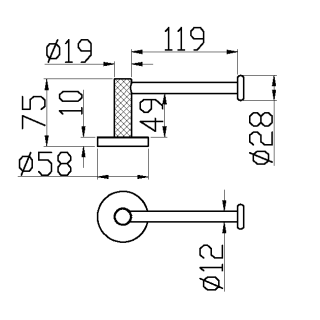 Держатель для туалетной бумаги без крышки Boheme Uno 10985-CR хром